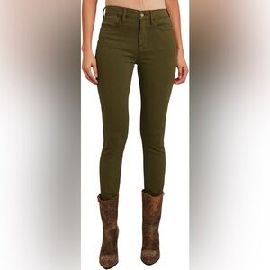 Frame Denim Women's Le High Skinny Jeans in Olive Green